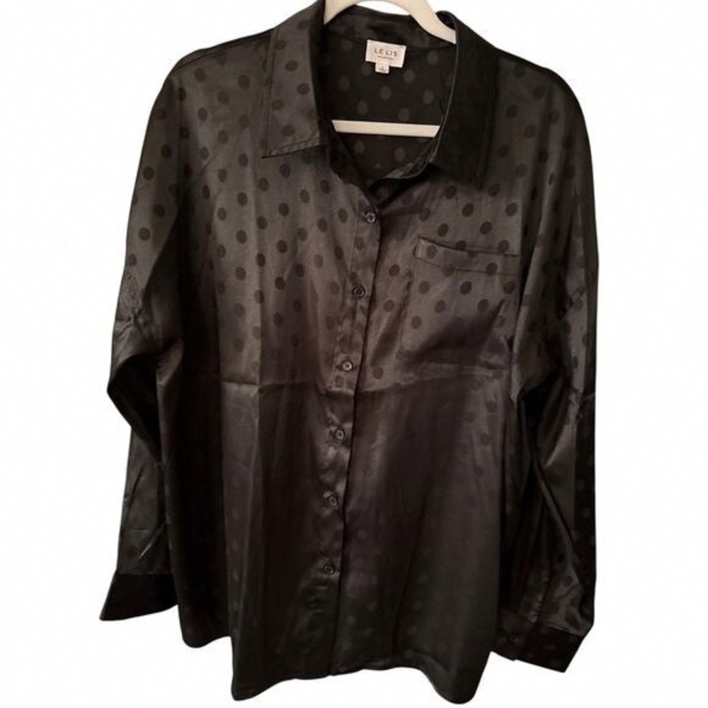 Le Lis Black Polka Dot Shirt